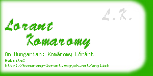 lorant komaromy business card
